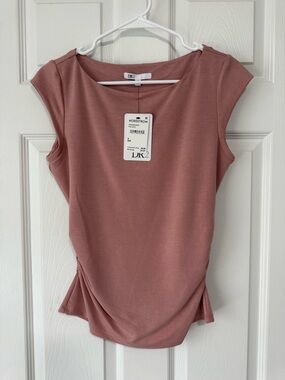 Cap-Sleeve Top in Dusty Rose